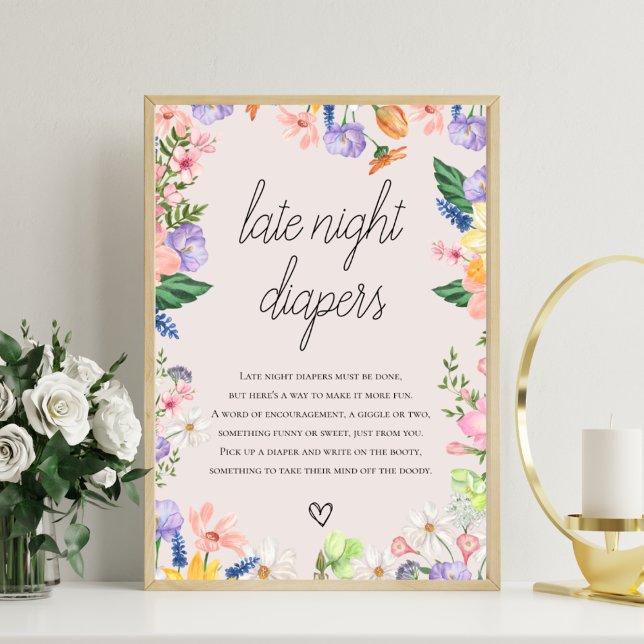 Wildflower Spring Late Night Diapers Sign (Creator Uploaded)