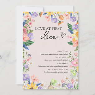 Wildflower Spring Love at First Slice Pizza Card
