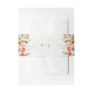 Wildflower Spring Meadow Garden Floral Wedding Invitation Belly Band