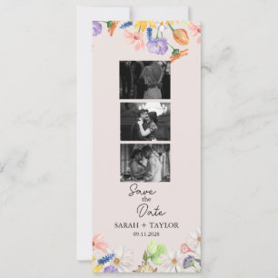 Wildflower Spring Photo Strip Save the Date Card