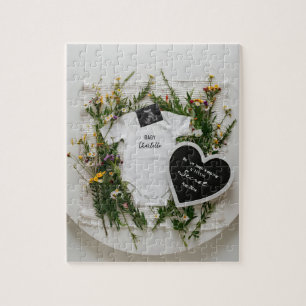 wildflower spring pregnancy announcement keepsake jigsaw puzzle