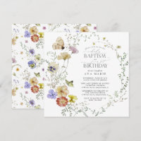 Wildflower Spring Summer Baptism 1st Birthday