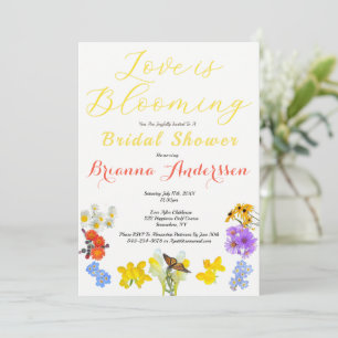 Wildflower Spring Summer Bridal Shower Invitation