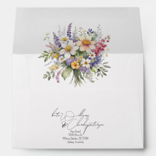 Wildflower Spring Summer Fall Wedding Envelope