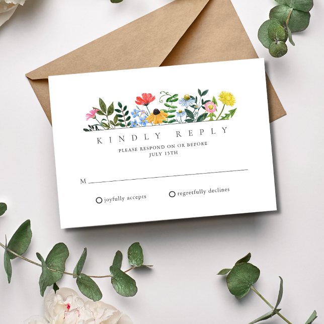 Wildflower Spring Summer Outdoor Wedding RSVP (Wildflower Spring Summer Outdoor Wedding RSVP)