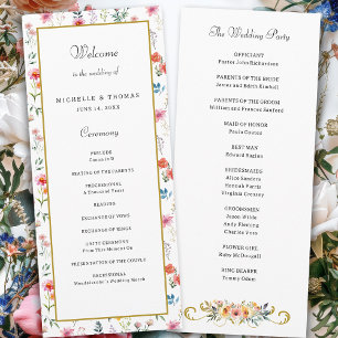 Wildflower Spring Summer Wedding Program Programme