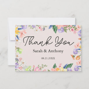 Wildflower Spring Thank You Card