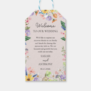Wildflower Spring Thank You Message Gift Tags