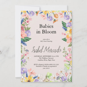 Wildflower Spring Watercolor Babies in Bloom Invitation