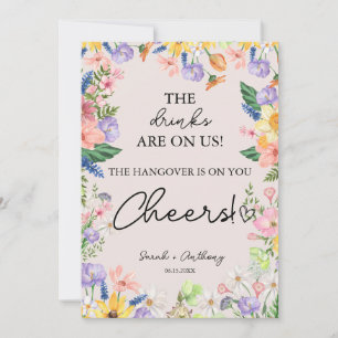 Wildflower Spring Wedding Bar Sign Card