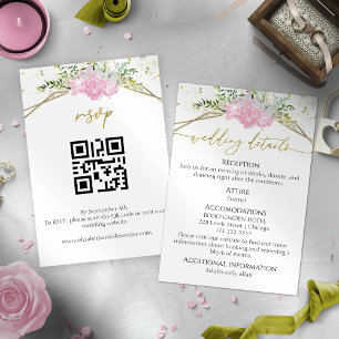 Wildflower Spring Wedding Details   RSVP   QR Code Enclosure Card