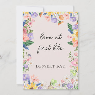 Wildflower Spring Wedding Love at First Bite Sign  Invitation
