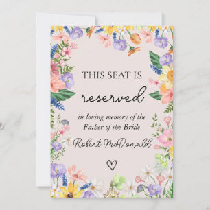 Wildflower Spring Wedding Reserved Seating Card