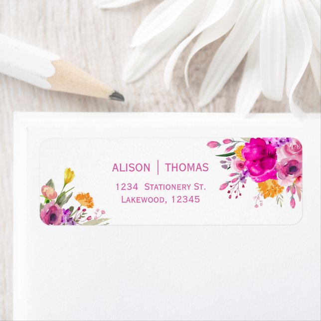 Wildflower Spring Wedding RSVP Return Address (Insitu)