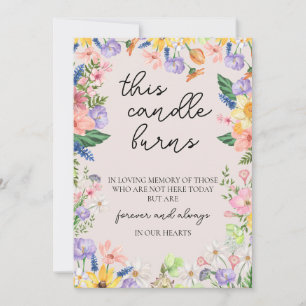 Wildflower Spring Wedding This Candle Burns Card