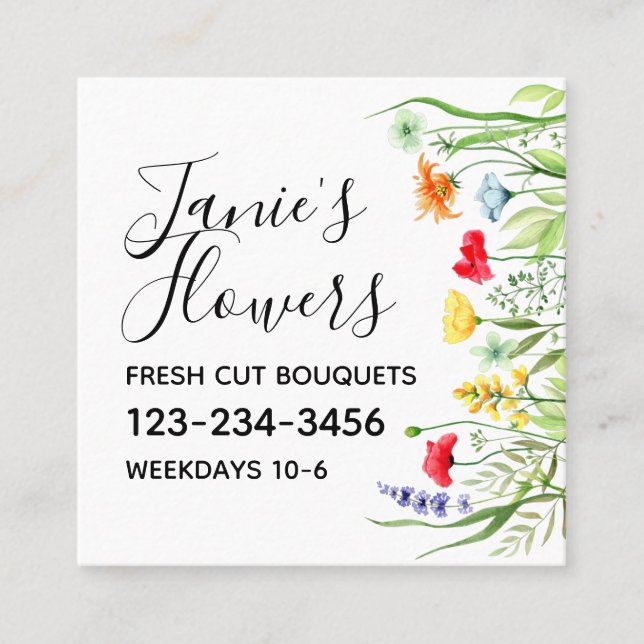 Wildflower Square Business Card (Front)