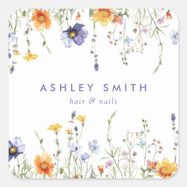 Wildflower Square Sticker (Front)