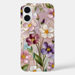Wildflower Stained Glass Phone Case Pastel Floral