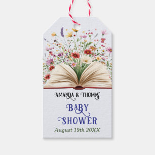 Wildflower Storybook Blue Baby Shower  Gift Tags