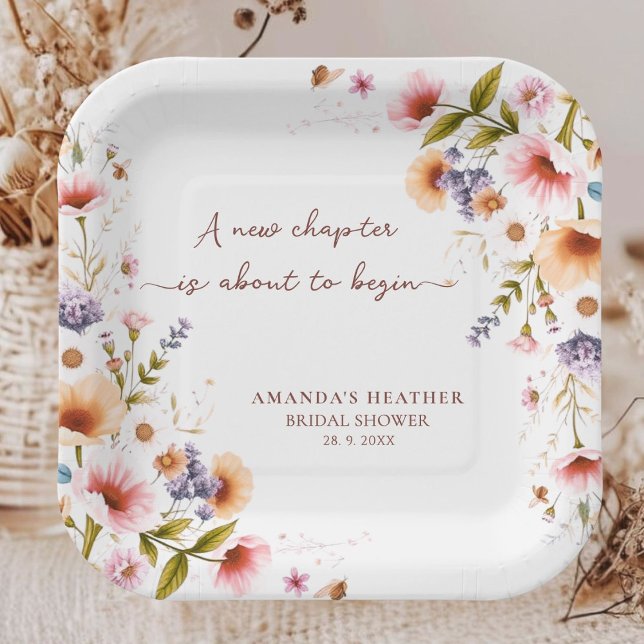 Wildflower Storybook Bridal Shower Party  Paper Plate (Creator Uploaded)