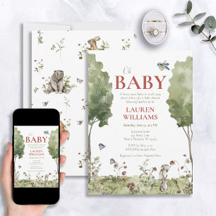 Wildflower Strawberry Summer Oh Baby Shower Invitation