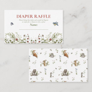 Wildflower Strawberry Summer Shower Diaper Raffle Business Card