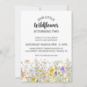 Wildflower Summer Birthday Invitation Download