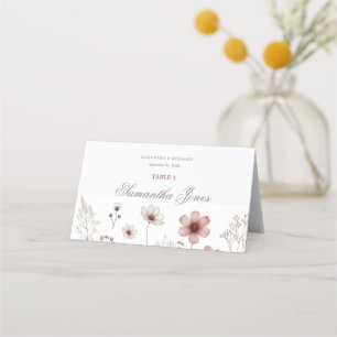 Wildflower summer minimalist seating chart place card