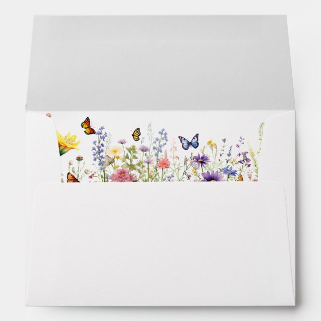 Wildflower summer Wedding Personalised Envelope (Back (Bottom))