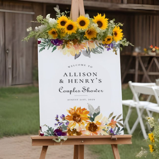 Wildflower Sunflower Couples Bridal Shower Sign (Creator Uploaded)