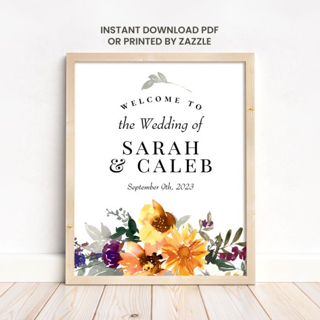 Wildflower Sunflower Wedding Welcome Sign (Creator Uploaded)