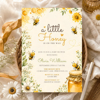 Wildflower Sweet Little Honey Bee Baby Shower Invitation