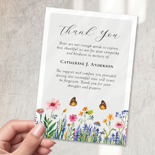 Wildflower Sympathy Funeral Thank You Card