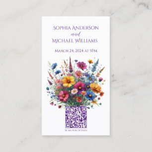 Wildflower Symphony-Wedding Save The Date- Business Card