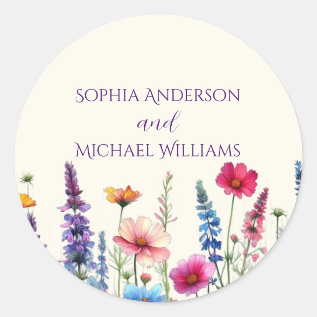 Wildflower Symphony- Wedding Stickers (Front)