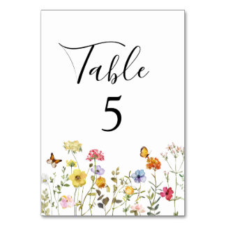Wildflower Table Number