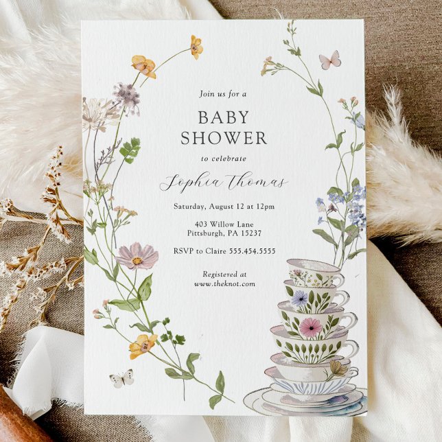 Wildflower Tea Baby Shower Invitation (Creator Uploaded)