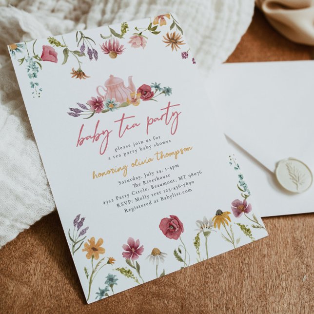 Wildflower Tea Baby Shower Invitation (Creator Uploaded)
