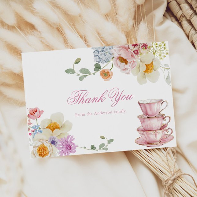 Wildflower Tea Party Baby Shower Thank You (Creator Uploaded)