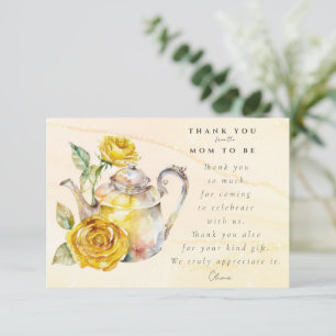 Wildflower tea party baby shower  thank you card