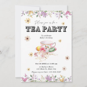 Wildflower Tea Party Birthday Invitation