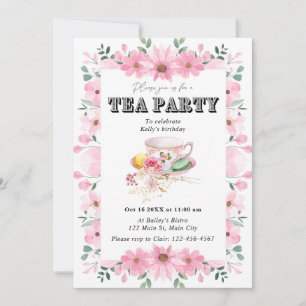 Wildflower Tea Party Birthday Invitation
