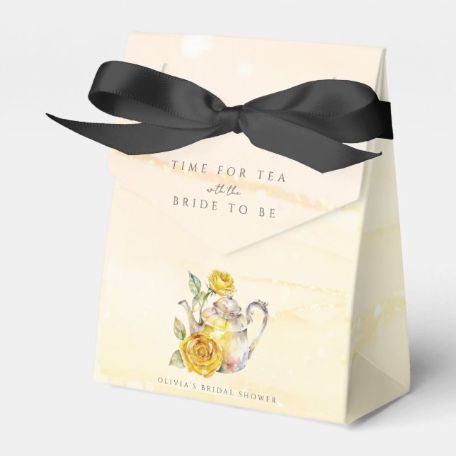 Wildflower tea party bridal shower  favour box (Front Side)