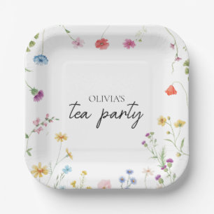 Wildflower Tea Party Bridal shower Paper Plate