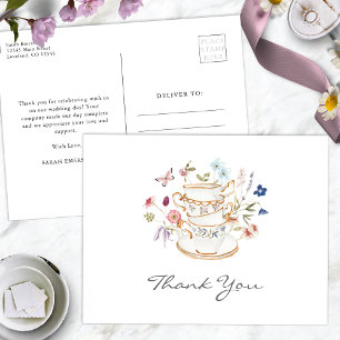 Wildflower Tea Party Bridal Shower Postcard