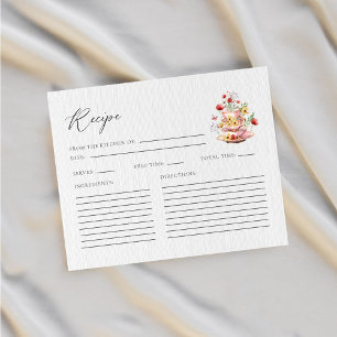 Wildflower Tea Party Bridal Shower Recipe Card