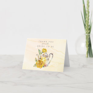 Wildflower tea party bridal shower  thank you card