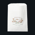 Wildflower Tea Party Favour Bags<br><div class="desc">These adorable favour bags are perfect for a tea party. The design features a floral tea cup with words that say "Thank you for coming to my party" in a robin's egg blue colour.  You can change the text to meet the needs of your event.</div>