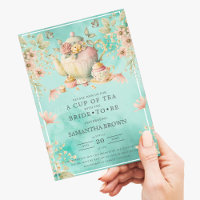 Wildflower Tea Party Teal Blue Bridal Shower