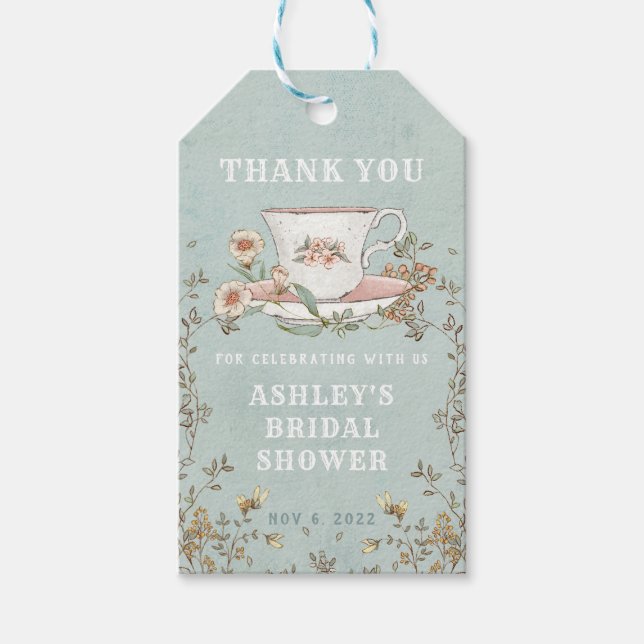 Wildflower Tea Party Thank You Tags (Front)